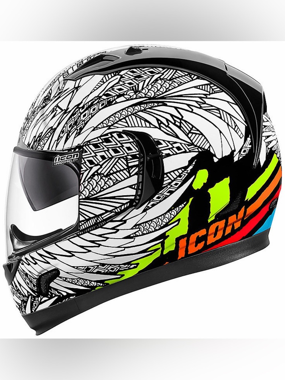 NEW Icon Alliance GT Bird Strike White Full Face Size Small